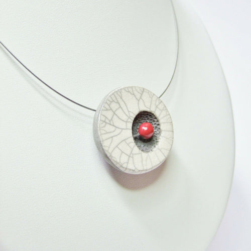 Collier Miro cratère blanc et rouge | EMPREINTES Paris - EMPREINTES Paris