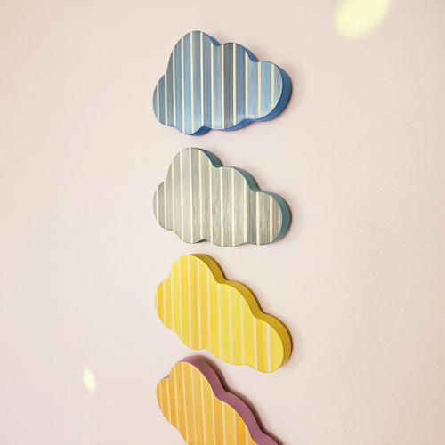 Série Mini Pop - Nuage rayures jaune or et blanc | EMPREINTES Paris - EMPREINTES Paris