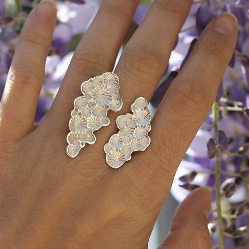 Bague 3 doigts Corail en argent massif recyclé | EMPREINTES Paris - EMPREINTES Paris