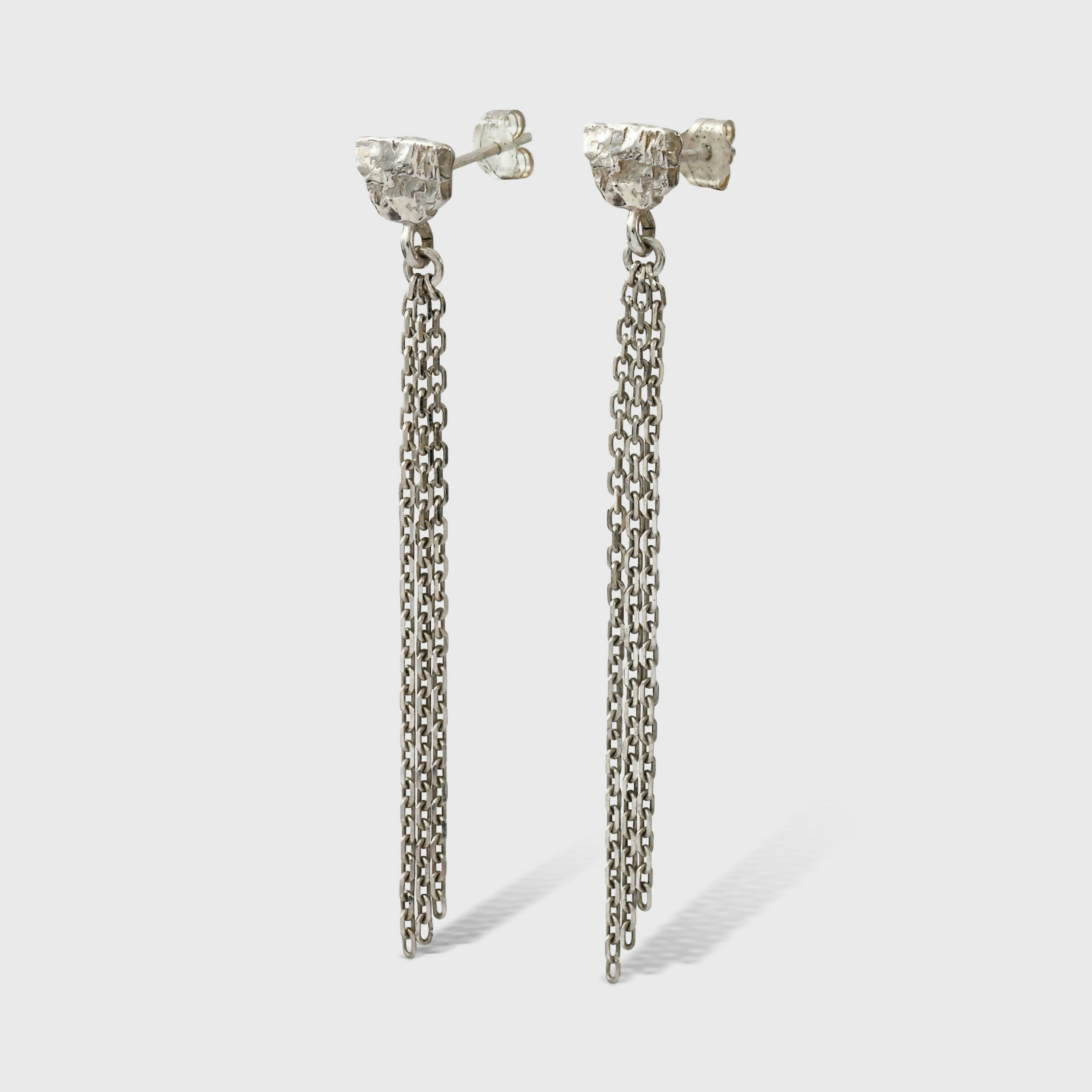 Boucles d’oreilles Galène chaines Argent | EMPREINTES Paris