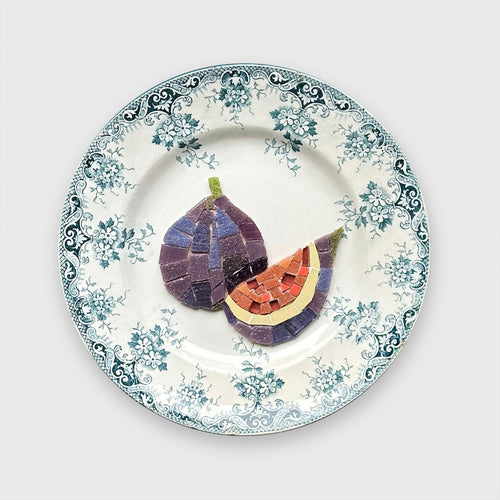 Assiette murale Figues dentelle bleue | EMPREINTES Paris - EMPREINTES Paris