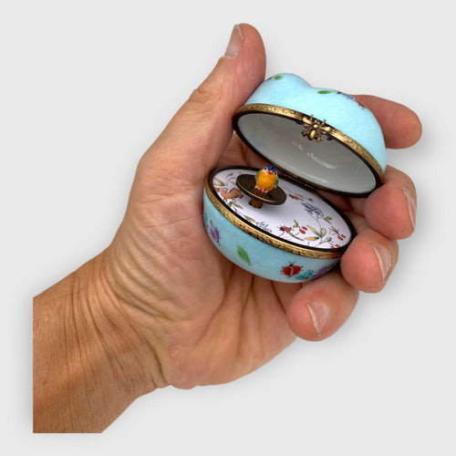 Pomme bleue musicale oiseau romantique - cadeau de naissance - noces de porcelaine | EMPREINTES Paris - EMPREINTES Paris