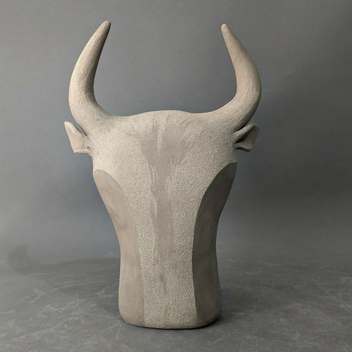 Sculpture Tête Taureau Gris | EMPREINTES Paris - EMPREINTES Paris
