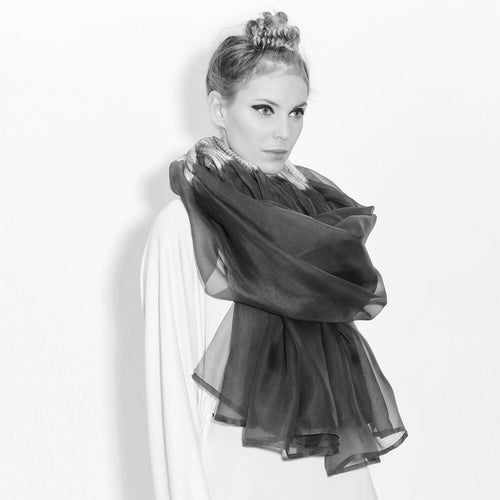 Étole organza de soie plissé Juliette 044 | EMPREINTES Paris - EMPREINTES Paris