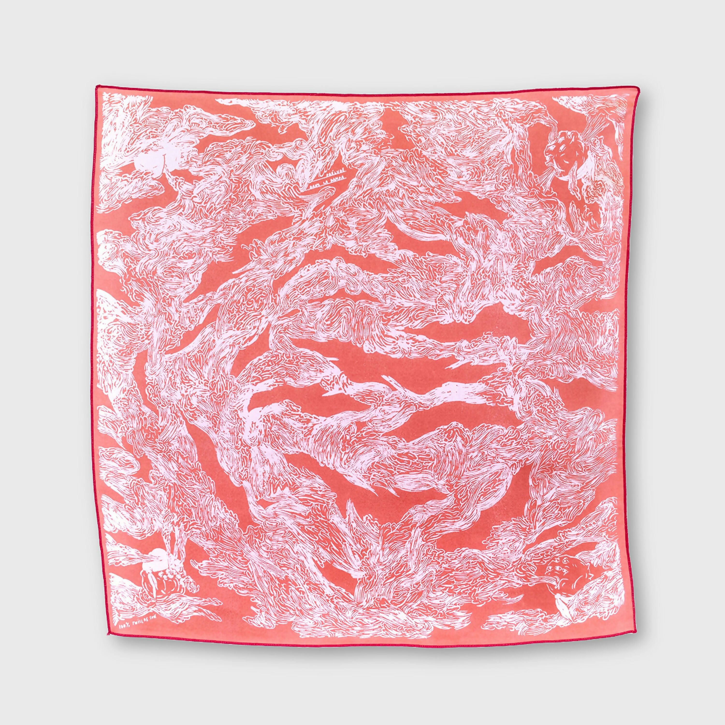 Bandana de Soie Mauvais Vents Rouge - prelude copie | EMPREINTES Paris