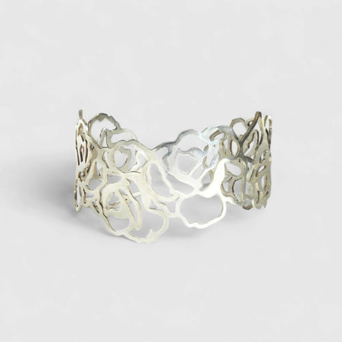 Bracelet argent ajouré floral Bouquet de roses | EMPREINTES Paris - EMPREINTES Paris