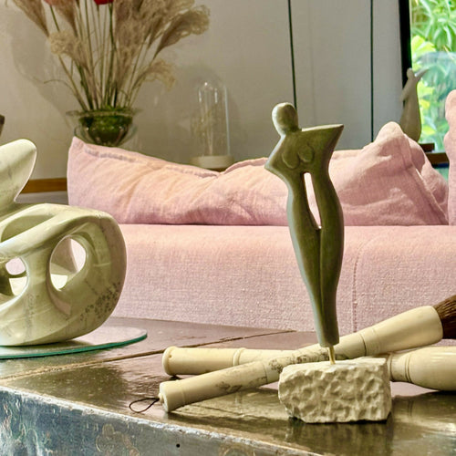 Figurine 3 en pierre calcaire de Crazannes, patiné bronze vert | EMPREINTES Paris - EMPREINTES Paris