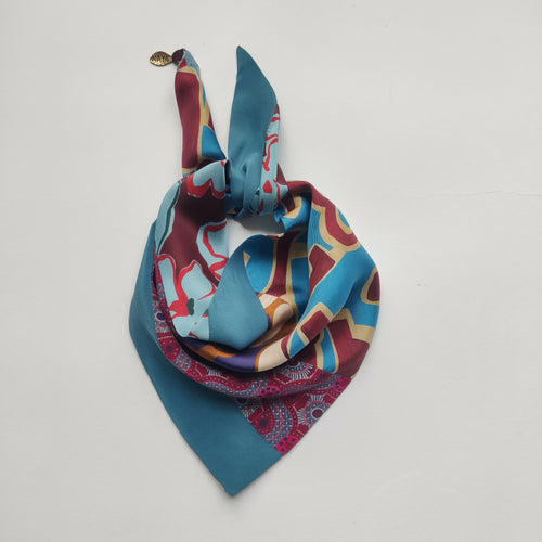 Foulard pointe soie- ethnic blue | EMPREINTES Paris - EMPREINTES Paris
