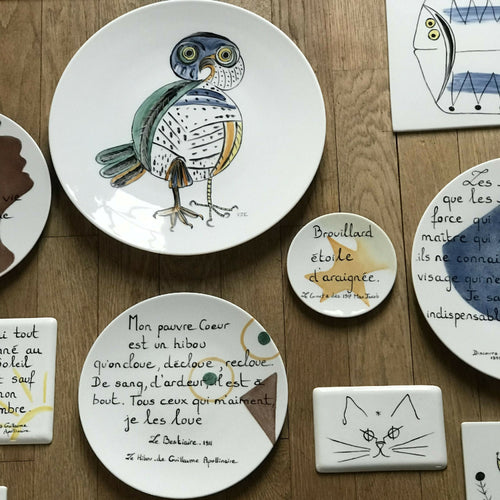 Assiette murale Poésie Apollinaire | EMPREINTES Paris - EMPREINTES Paris