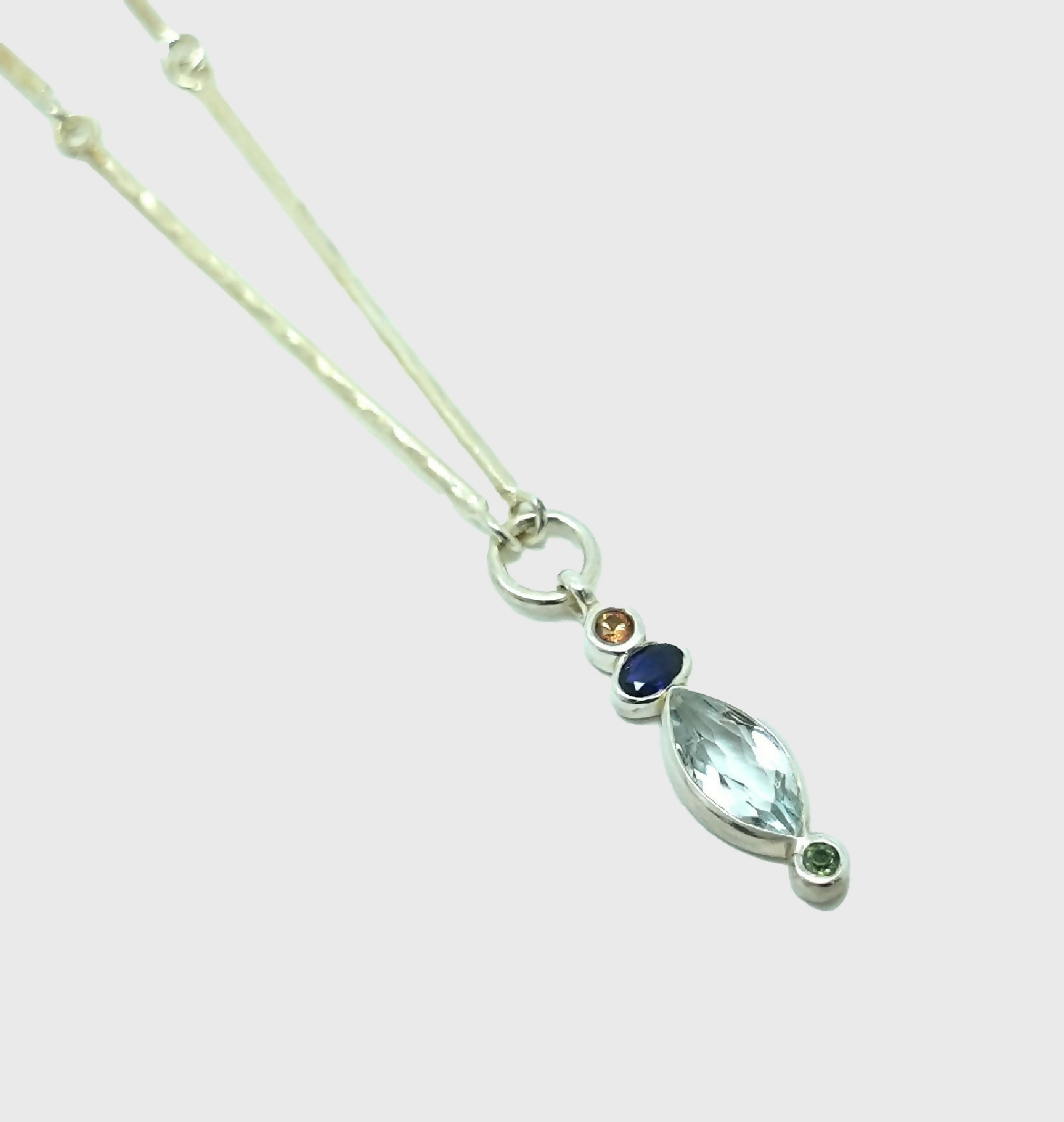 Sautoir Argent et Aigue Marine | EMPREINTES Paris