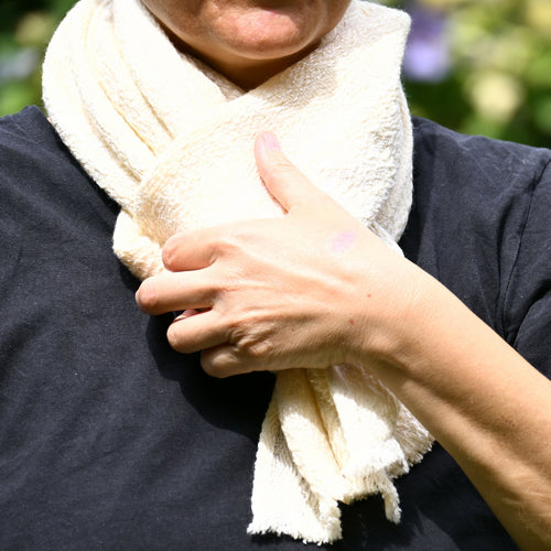 echarpe_blanc_ivoire_creation_tissages_francois_vieillard copie | EMPREINTES Paris - EMPREINTES Paris