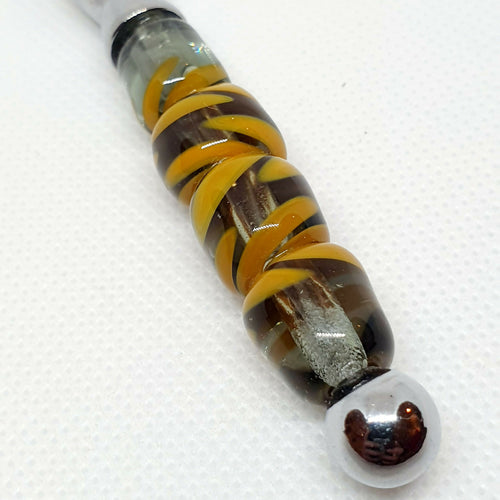 Couteau à beurre en verre de Murano - Acier transparent et épis moutarde | EMPREINTES Paris - EMPREINTES Paris