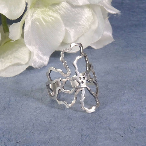 Bague argent ajourée florale Magnolia | EMPREINTES Paris - EMPREINTES Paris