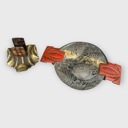 Japon, poisson, carpes koi, petite scultpture à poser, cadeau homme, Japonisant, orientale, rouge et noir, art décoratif, année 30, géometrique, pate de verre | EMPREINTES Paris - EMPREINTES Paris