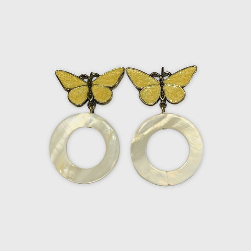 Boucles d’oreilles papillons jaune nacré | EMPREINTES Paris - EMPREINTES Paris