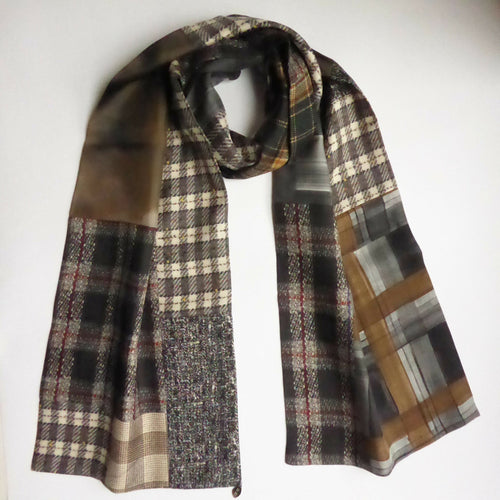 Grande écharpe soie gris-taupe | EMPREINTES Paris - EMPREINTES Paris