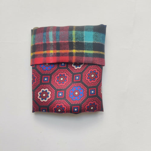 Pochette soie homme - check mosaiquerouge | EMPREINTES Paris - EMPREINTES Paris