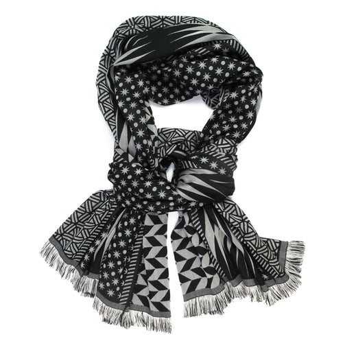 echarpe_maxi_laine_soie_noir_farine_planetarium_sophie_guyot_soieries copie | EMPREINTES Paris - EMPREINTES Paris