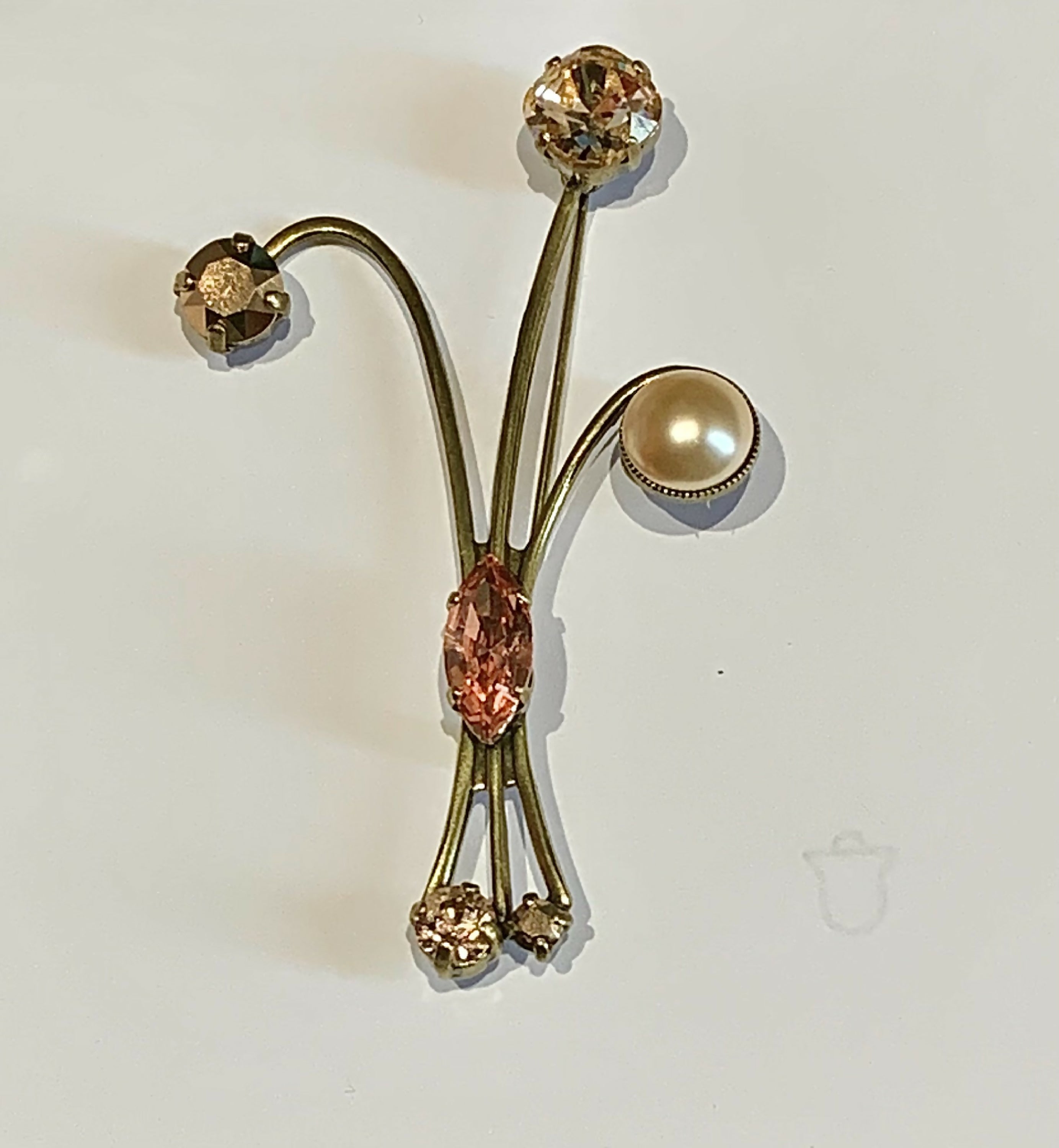 Broche Trois branches rose orangé | EMPREINTES Paris