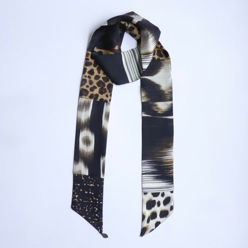 Bandeau soie- ethno chic noir- blanc | EMPREINTES Paris - EMPREINTES Paris