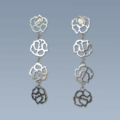 Boucles d'oreilles argent Quatre boutons de Rose | EMPREINTES Paris - EMPREINTES Paris