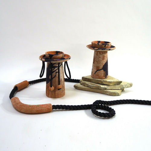 Bougeoir Terracotta en faience de Toscane texturée | EMPREINTES Paris - EMPREINTES Paris