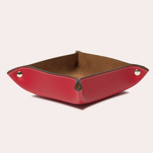 Vide-poche carré en cuir rouge | EMPREINTES Paris - EMPREINTES Paris