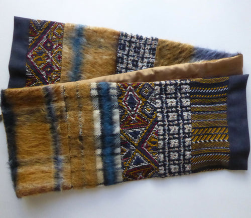 Écharpe hivernale -marine- ocre | EMPREINTES Paris - EMPREINTES Paris