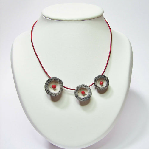 Collier Miro Coupelle rouge | EMPREINTES Paris - EMPREINTES Paris