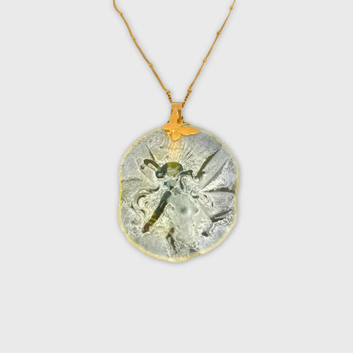 fee, onirique, collier unique feminin, romantique, cristal jaune vert, iris, collier bleu, floral, jacinthe, fleur, printanier, collier pour femme, idee cadeau pour elle, saint Valentin, piece unique, bijoux cristal, pate de verre | EMPREINTES Paris - EMPREINTES Paris