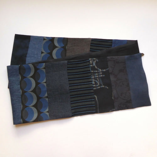 Écharpe intemporelle homme bleu - brun | EMPREINTES Paris - EMPREINTES Paris