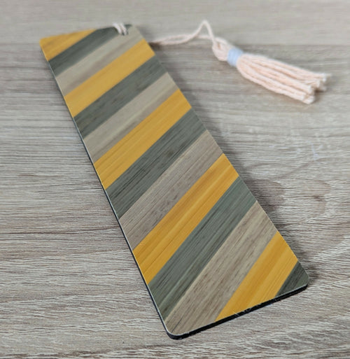 Marque-pages avec marqueterie de paille Bleue/marron/cuivre et Jaune/kaki | EMPREINTES Paris - EMPREINTES Paris