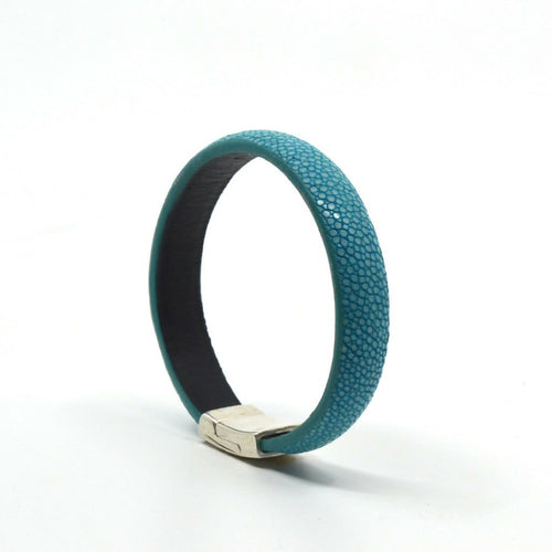 Bracelet en Galuchat turquoise- Fermoir EOLE | EMPREINTES Paris - EMPREINTES Paris