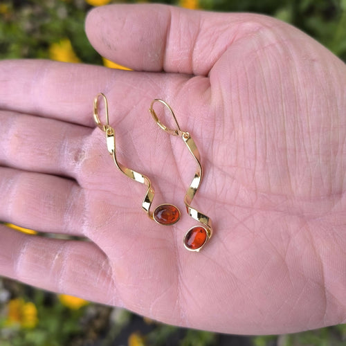 Boucles d'oreilles plaqué or et ambre | EMPREINTES Paris - EMPREINTES Paris