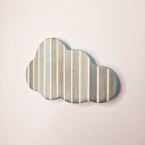 Série Mini Pop - Nuage rayures vert sauge et blanc | EMPREINTES Paris - EMPREINTES Paris