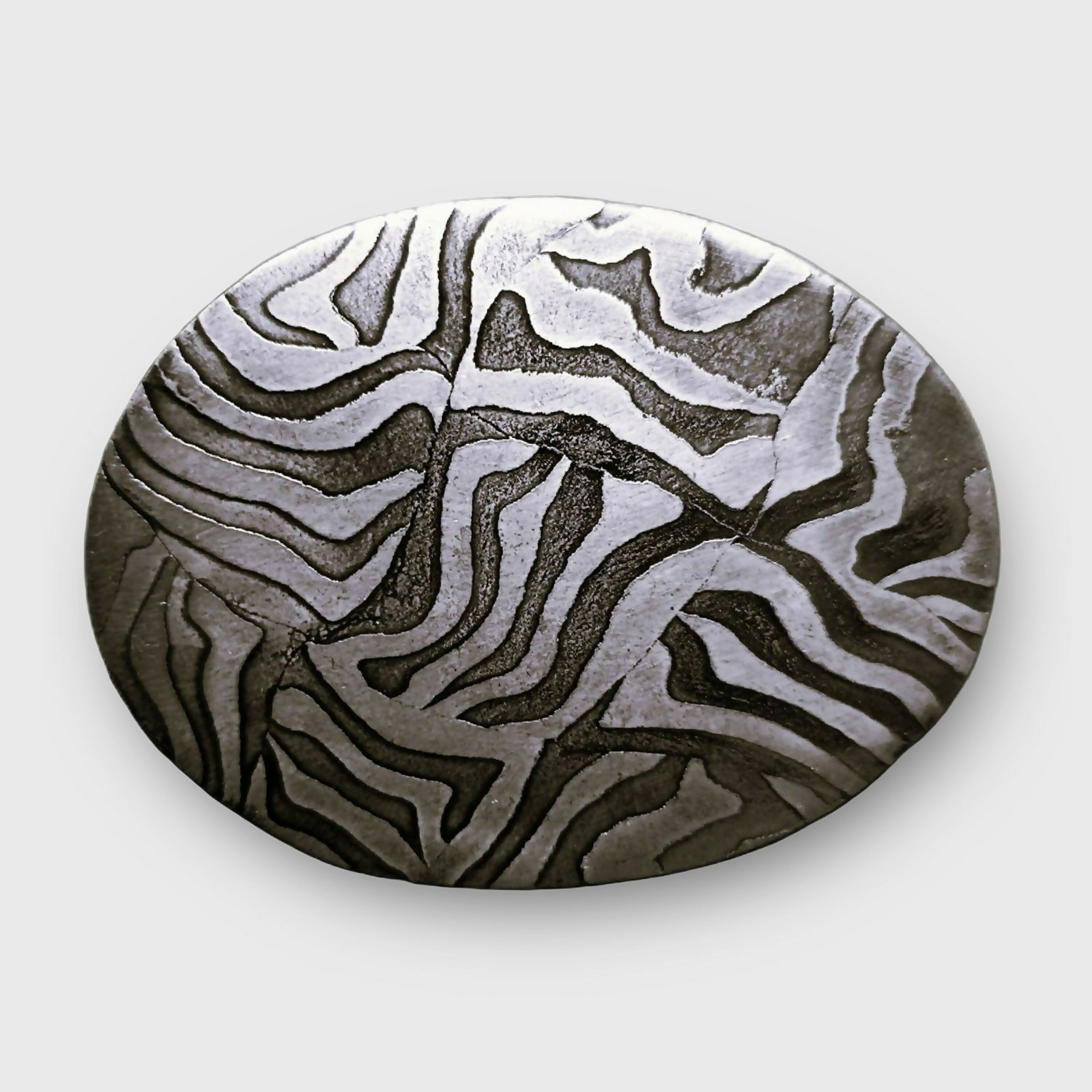 Boucle de ceinture en acier damas, 2025 | EMPREINTES Paris