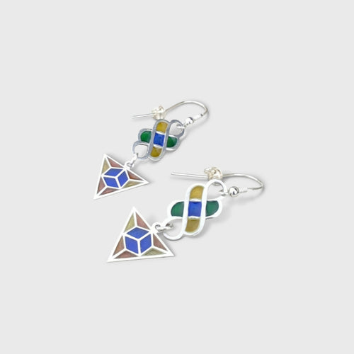 Boucles d’oreilles Rock métal– Émail Plique-à-jour sur Argent | EMPREINTES Paris - EMPREINTES Paris