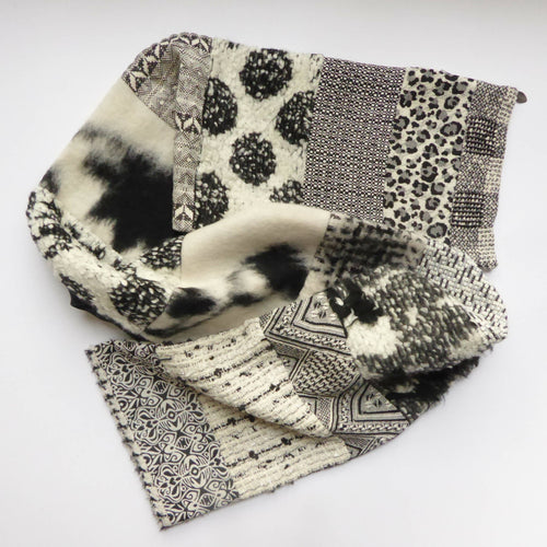 Écharpe hivernale - blanc et noir | EMPREINTES Paris - EMPREINTES Paris