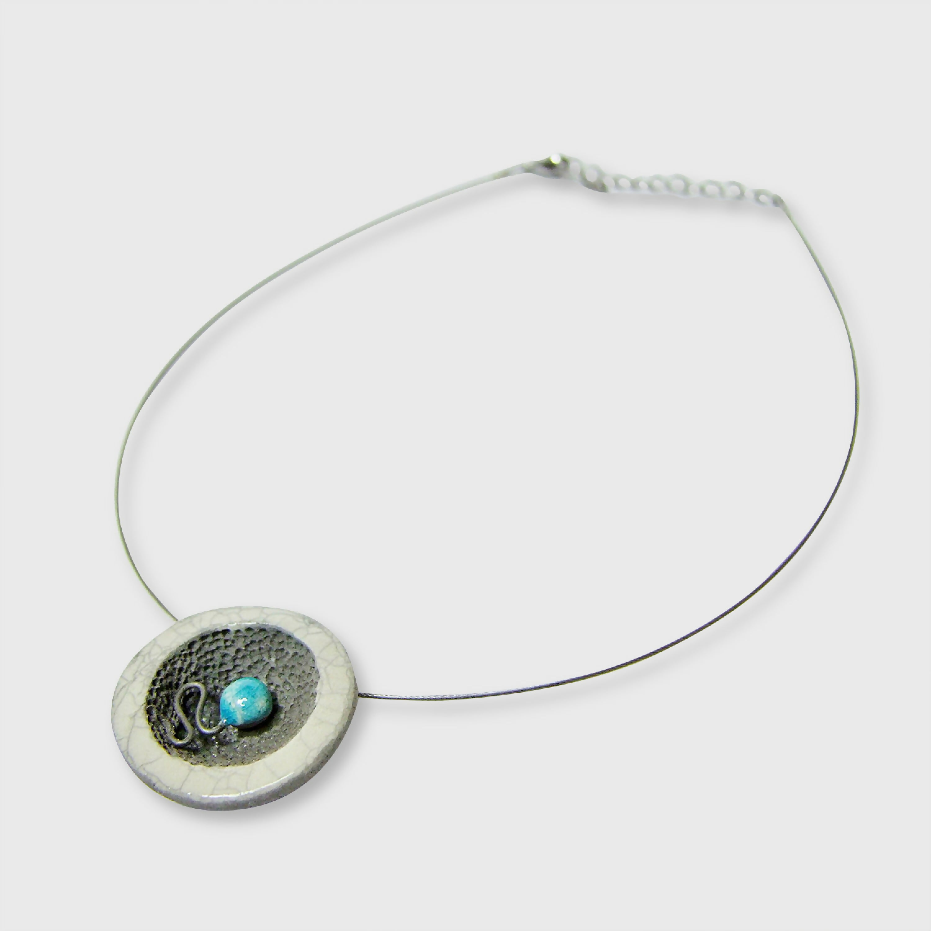 Collier Miro Coupelle blanc et bleu | EMPREINTES Paris