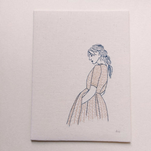 dessin_brode_la_main_dans_la_poche_et_la_robe_a_motifs_aude_herrard copie | EMPREINTES Paris - EMPREINTES Paris