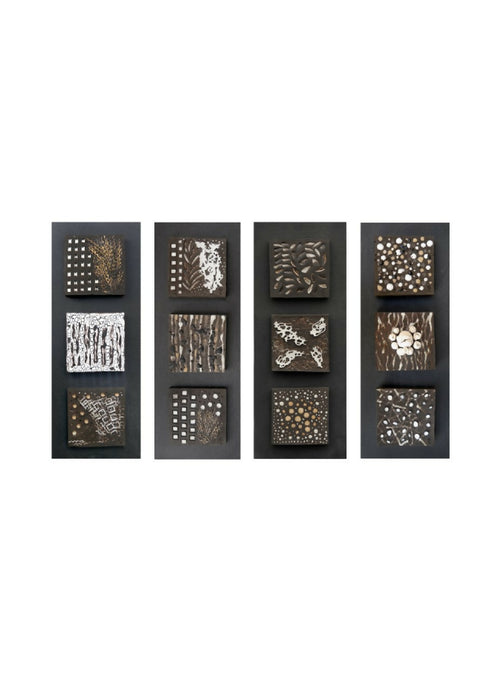 Bas relief tableau grès noir et porcelaine collection triptyque 6 | EMPREINTES Paris - EMPREINTES Paris