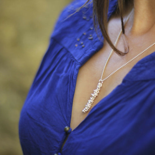 Sautoir barre de bulles verticale en argent massif | EMPREINTES Paris - EMPREINTES Paris