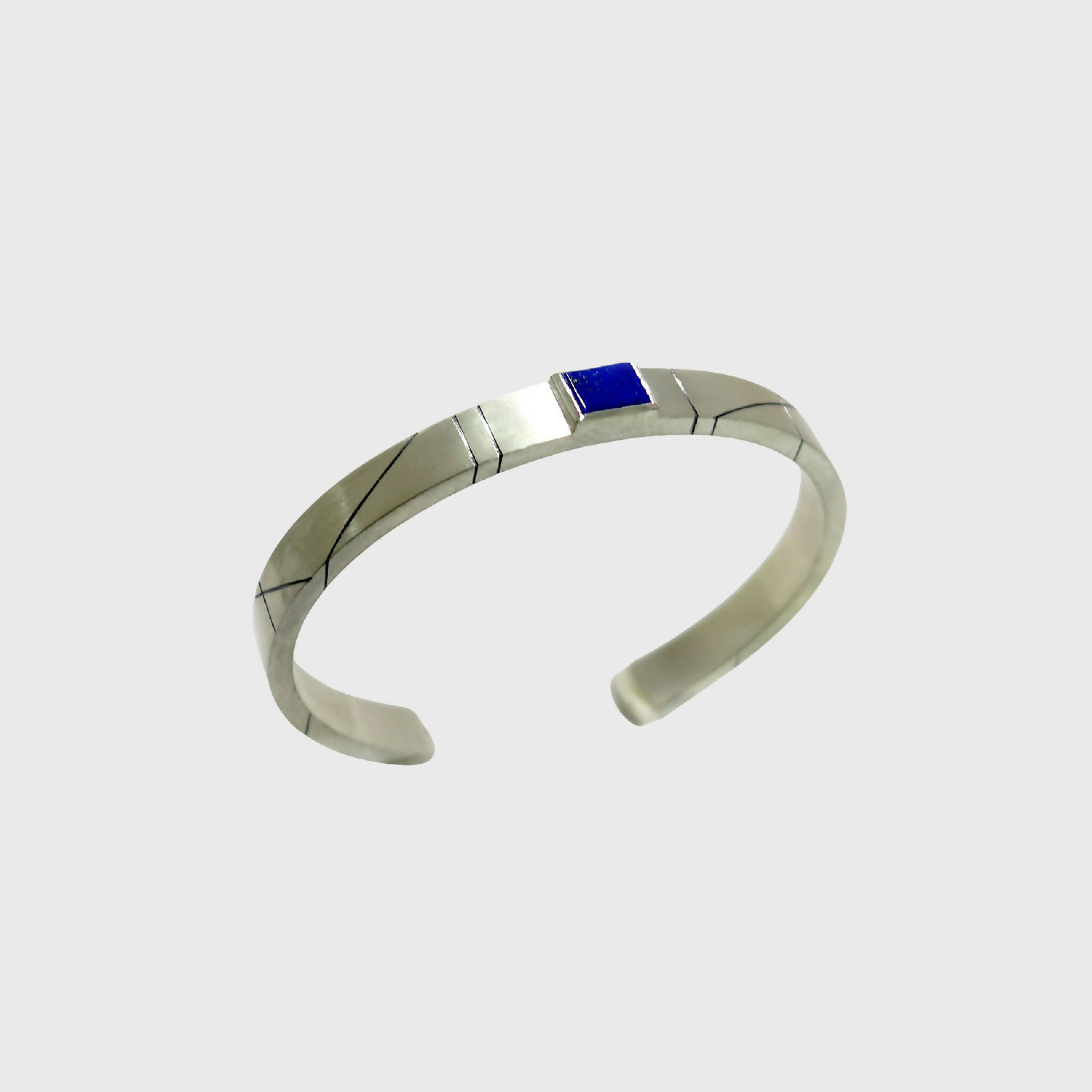 Bracelet jonc Argent et Lapis Lazuli | EMPREINTES Paris