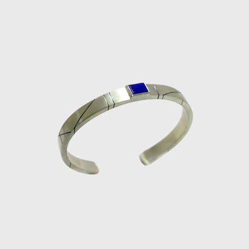 Bracelet jonc Argent et Lapis Lazuli | EMPREINTES Paris - EMPREINTES Paris