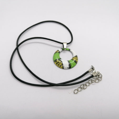 Pendentif Couleurs de Feux en émail sur cuivre vert | EMPREINTES Paris - EMPREINTES Paris