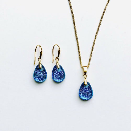 parure_perle_dichroique_cyan_mari_et_femme | EMPREINTES Paris - EMPREINTES Paris