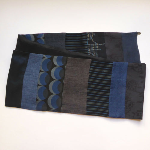 Écharpe intemporelle homme bleu - brun | EMPREINTES Paris - EMPREINTES Paris