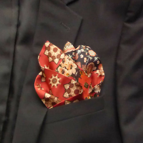 Pochette soie homme - graphic flower cachemire | EMPREINTES Paris - EMPREINTES Paris