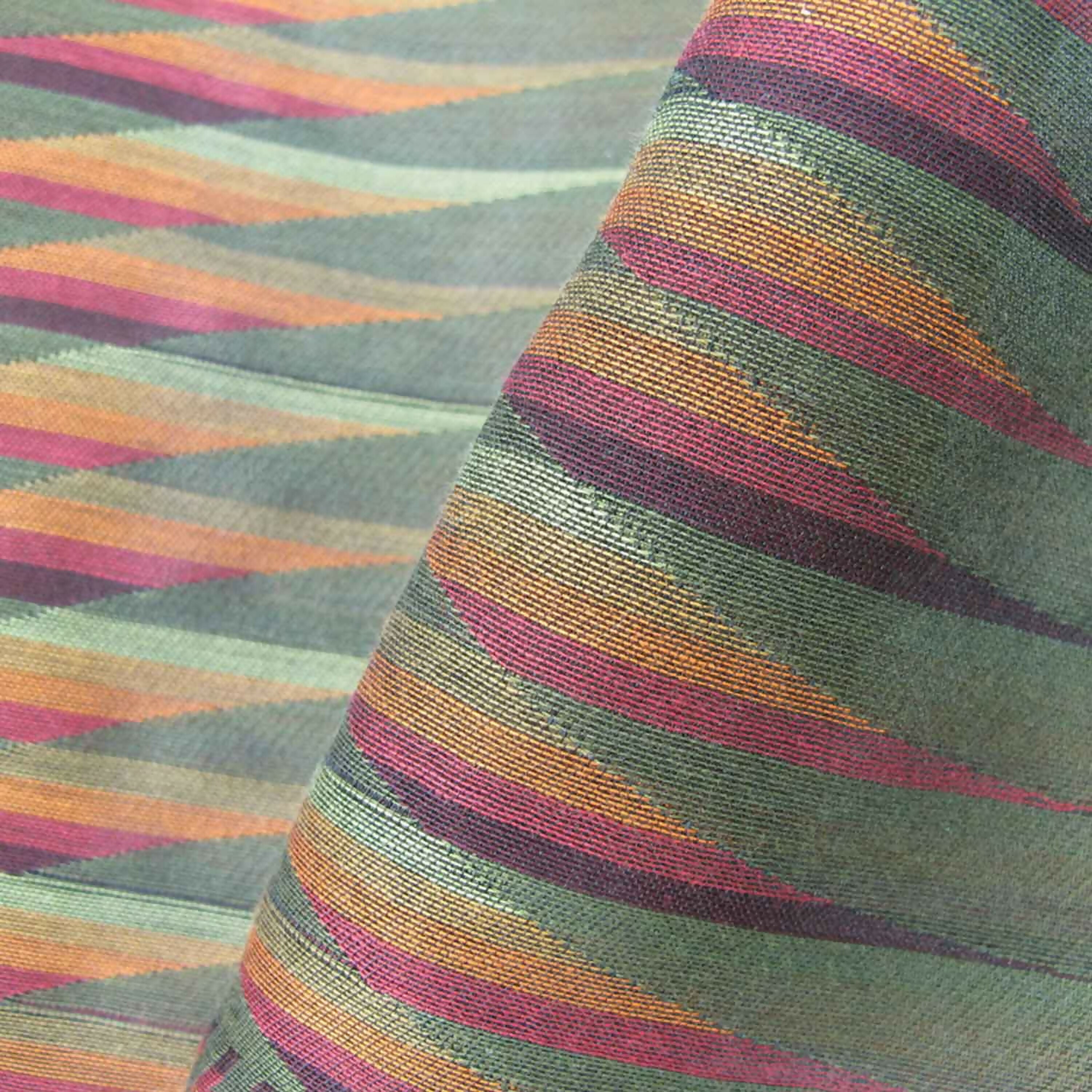 Écharpe étroite coton soie kaki multico lune | EMPREINTES Paris