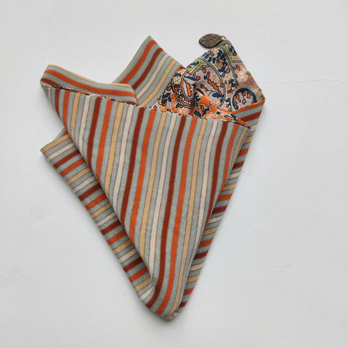 Pochette soie homme - cachemire stripe pastel | EMPREINTES Paris - EMPREINTES Paris